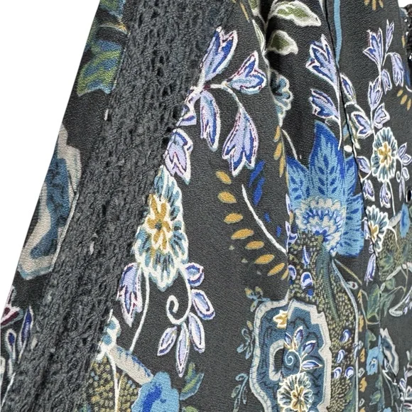 Free People Rain or Shine Bohemian Tunic Mini Dress Paisley Print Size Small - Picture 7 of 10